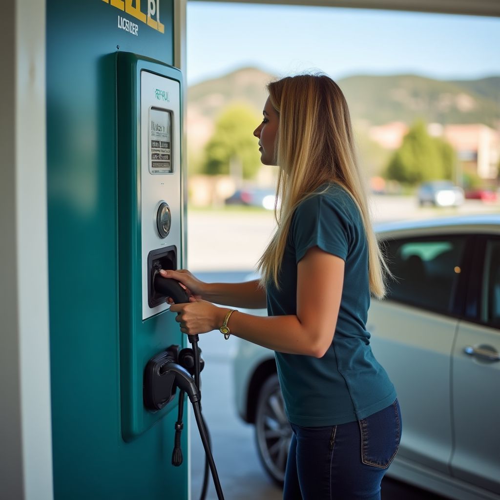 Conductora de vehículo eléctrico